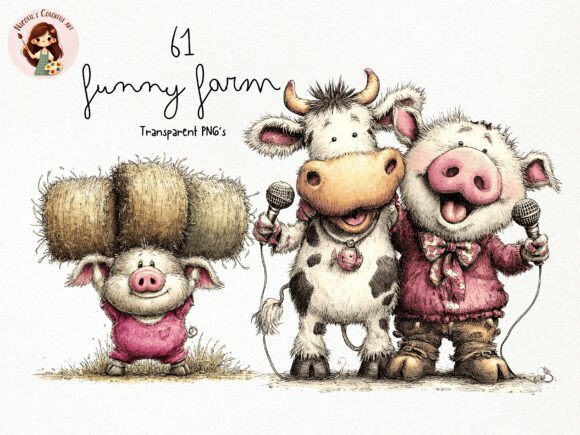Download 61 Funny Farm Animals PNG Clipart - Farm Collection
