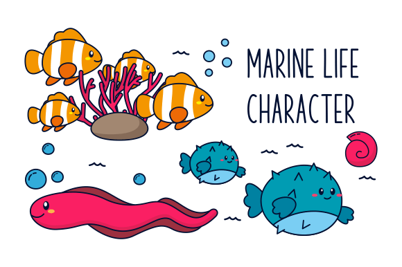 Download Marine Life Vector Cartoon Ocean - Vector Collection
