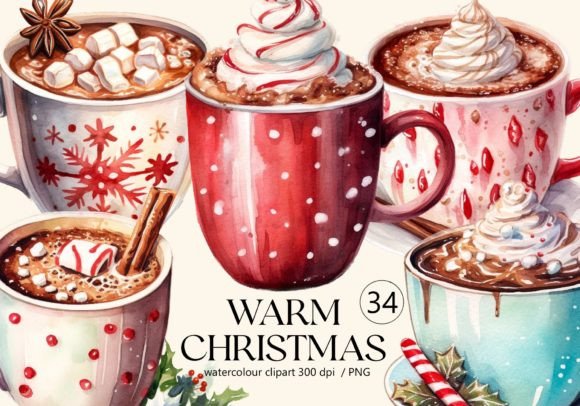 Download Warm Christmas Watercolour Clipart PNG - Premium Resources