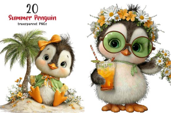 Download Whimsical Summer Penguin Clipart - Premium Resources