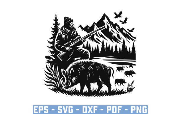 Download Wild Boar Hunter Pig Silhouette Bundle - Silhouette Collection