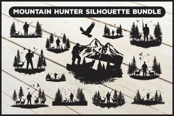 Download Mountain Hunter Wildlife Silhouette - Silhouette Collection