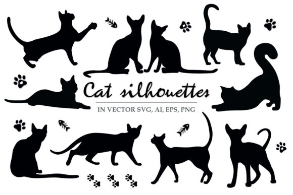 Download Cat Silhouettes Pets Bundle - Silhouette Collection