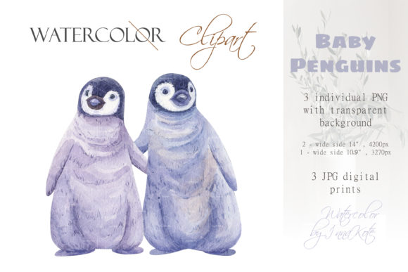Download Watercolor Arctic Baby Penguin Clipart - Penguin clipart Collection