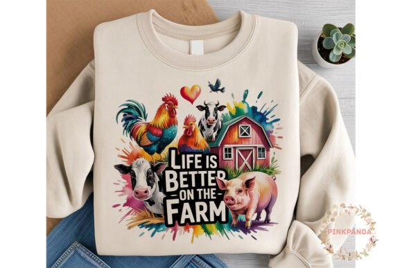 Download Farm Life Watercolor Animals Sublimation - Premium Resources