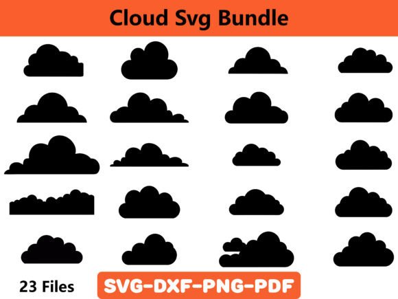Download Cloud Svg Bundle, Clouds Silhouette SVG - Silhouette Collection