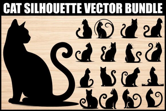 Download Elegant Cat Silhouette Vector Set - Vector Collection