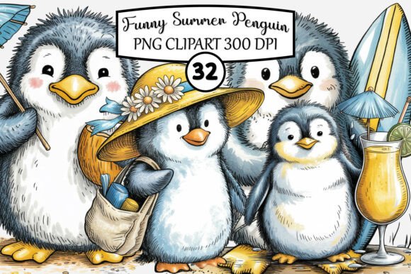 Download Funny Summer Penguin Clipart - Penguin clipart Collection