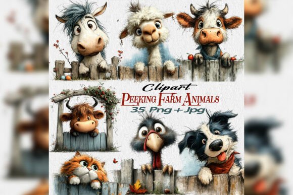 Download Spring Festival Peeking Farm Animals Png - Farm Collection