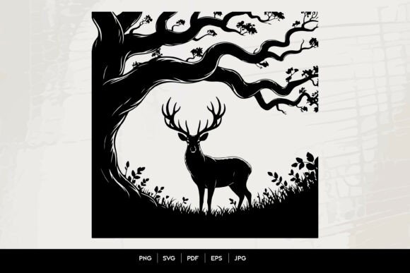 Download Deer Forest Silhouette SVG - Silhouette Collection
