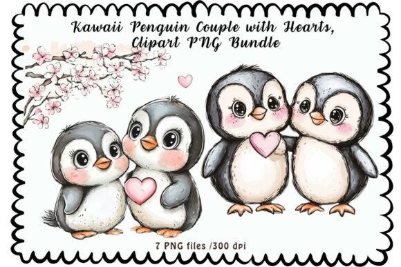 Download Cute Valentine Penguin Clipart PNG - Premium Resources