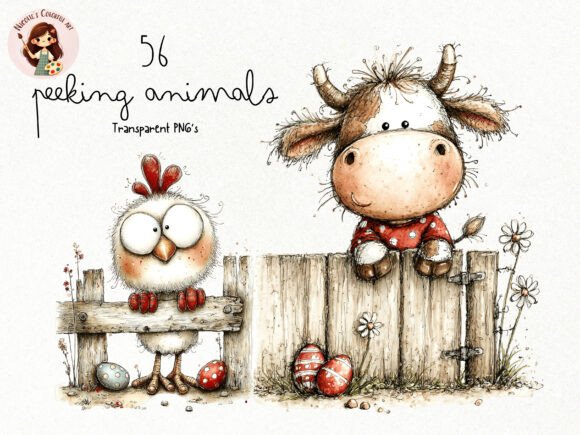 Download Peeking Farm Animals PNG Clipart Bundle - Farm Collection