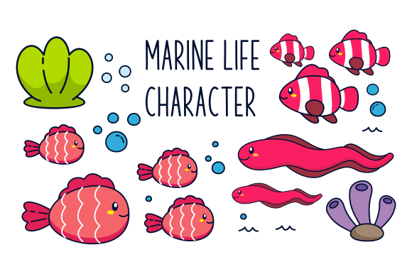 Download Marine Life Vector Cartoon Ocean - Vector Collection